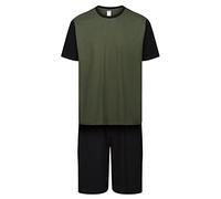North East Mens Pyjamas Short PJ Sets M L XL 2XL 3XL 4XL 5XL 6XL Sleep Lounge Night WEAR (7003s Military/Black L)