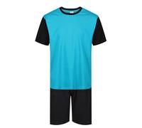 North East Mens Pyjamas Short PJ Sets M L XL 2XL 3XL 4XL 5XL 6XL Sleep Lounge Night WEAR (7003s Turq/Blk XXL)