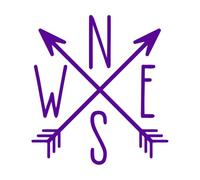 North East South West Compass Arrows Wall Decal Arrow Cross Nautical Theme Decor Vinyl Decal for Bedroom Home Decoration Small - 39x42cm