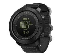 North Edge Apache Tactical Sports Watches for Men Digital Outdoor Survival Military Compass Rock Solid Digital Watches with Durable Band, Steps Tracker Pedometer Calories (Black)