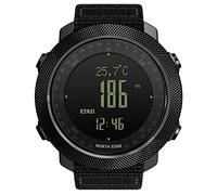 NORTH EDGE Apache Tactical Watches - Digital Outdoor Sports Survival Military Watches for Men, Compass, Rock Solid, Durable Band, Steps Tracker, Pedometer Calories, Nylon Strap, Outdoor