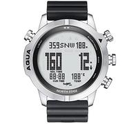 NORTH EDGE Aqua Professional Diving Computer Watch for Men Diving 50 M Diving Watches with Dive Journal Altimeter Barometer Compass Silver Strap, Silver, Strap