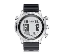 NORTH EDGE Aqua Professional Diving Computer Watch for Men Scuba Diving NDL 50M Dive Watch with Compass Altimeter Barometer Pedometer 100M Waterproof, silver case black band, Dive Watch