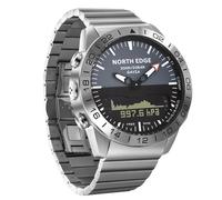 NORTH EDGE GAVIA Pilot's Watch Luxury Stainless Steel Analog Digital Watches for Men Altimeter Compass Outdoor Sports Business Leisure Watch Water Resistant 200m