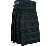 NORTH EDGE Men's Blackwatch Scottish Kilt 5 Yard 13oz Traditional Highland Tartan Skirt-Adjustable Leather Straps (UK, Numeric, 38, Regular, Regular)