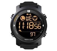 NORTH EDGE Men's Digital Watch Military Waterproof 50M Running Sports Pedometer Stopwatch Watch Heart Rate Wristband Android IOS