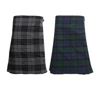 NORTH EDGE Men's Grey Watch Scottish Kilt 5 Yard 16oz Traditional Highland Tartan Skirt-Adjustable Leather Straps (36, Grey Watch)