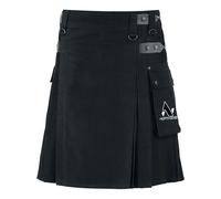 NORTH EDGE Men's Hybrid Scottish Utility Cotton Kilt, Two Cargo Pockets with Adjustable Leather Straps