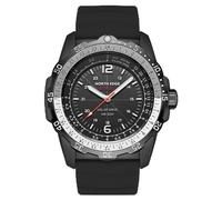 NORTH EDGE Men's Watches Solar Powered Silicone Straps Military Waterproof Army Sports Tactical Minimalist Watches, black, Bracelet