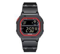 NORTH EDGE Men's Women's Digital Watch Unisex Water Resistant TPU Strap Lightweight Countdown LED Light Daily Alarm Snooze (Black Rice hue, Black, Thermoplastic Polyurethane (TPU))