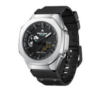 NORTH EDGE Mercury Men’s Digital Analogue Watch, Dual Time, Stopwatch, Countdown Timer, World Time, 5 Alarms,Military Style Sports Watch (Black, Black, Thermoplastic Polyurethane (TPU))