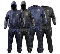 NORTH EDGE Sauna Sweat Suit Heavy Duty Gym Fitness Sauna Suit MMA Training Exercise Running Sauna Sweat Suit (Black Hooded, XL)