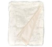 North End Decor Faux Fur Throw Blanket, Mongolian Long Hair White