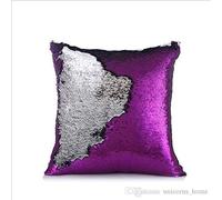NORTH FIELD Sequence Mermaid Magical Color Changing Reversible Cushion Cover Pack of 5(Purple/Silver) (1)