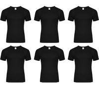 NORTH-GATE 6 x Mens Thermal Long Johns Top Bottom Underwear Trousers T Shirt Set | Warm Base-Layer; Midweight Soft Fleece Jumper Vest and Leggings Pants (LARGE, Short-Sleeved T-Shirts, Black)