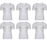 NORTH-GATE 6 x Mens Thermal Long Johns Top Bottom Underwear Trousers T Shirt Set | Warm Base-Layer; Midweight Soft Fleece Jumper Vest and Leggings Pants (XL, Short-Sleeved T-Shirts, White)