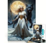North Goddess Freya Jigsaw 1000 Pieces for Adults Cognitive Toy Bonding Time Pattern Assembly Santa Wish Item (38x26cm)