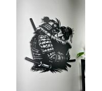 NORTH KAISER Metal Wall Art | Samurai Warrior & Geisha Embrace Wall Sculpture Japanese Anime Decor for Living Room Bedroom Home Office (99 x 84.1 cm)