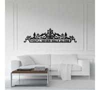 NORTH KAISER Metal Wall Art | You'll Never Walk Alone Wall Decor | Liverpool Wall Hanging | Sports Home Decoration for Livingroom Entrway Indoor/Outdoor (118 x 56.9 cm, White)