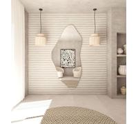 NORTH KAISER Modern Irregular Wall Mirror | Large Asymmetrical Mirror for Bathroom Living Room Bedroom Dressing Room Entryway (Gold, 23.6'' x 11.6'' IN / 60 x30 Cm)