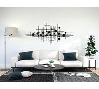 NORTH KAISER Modern Metal Wall Art - Geometric Metal Wall Decor - Black Minimalist Wall Hanging for Living Room Mid Century Bedroom Home Office (100 x 44 cm)