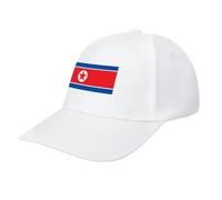North Korea Flag Baseball Cap,Summer Adjustable Classic Low Profile Hat for Men Women,The Ultimate Accessory for Activies White