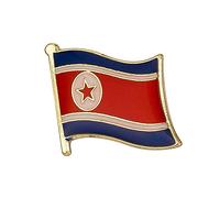 North Korea Flag Lapel Pin - National Emblem Enamel Badge - Patriotic Collectible Accessory - Size: 1.6cm x 1.9cm