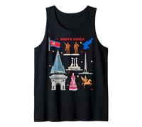 North Korea Icons Collage, Cultural Landmarks & Heritage Tank Top