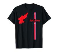 North Korea Map Silhouette Flag Stripes Pride Graphic Value Graphic T-Shirt