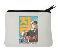 North Korea Propaganda Poster Neoprene Coin Purse Pouch 10x11cm White