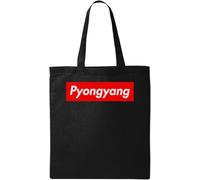North Korea Pyongyang Capital City Natural Ecological Cotton Tote Bag Black