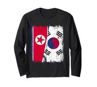 North Korea South Korea Half Flag North Korean South Korean Long Sleeve T-Shirt