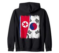 North Korea South Korea Half Flag North Korean South Korean Zip Hoodie
