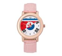 North Korea South Korean Flag Fashion Women's Watch Easy Reader Novelty Slim Quartz Casual Dress Wrist Watches