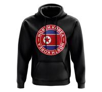 North Korea Women's Personalised Football Badge Hoodie in Black | Size: Medium North Korea Black M