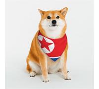 North Korean Flag Pet Scarf Stylish Triangle Bid Scarf Bandana Pet Accessory,Washable Pet Kerchief for Girl Boy Dogs or Cats Large