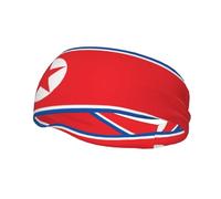 North Korean Flag Sweat Headbands for Women & Men - Unique Customized Patterns, Non-Slip Wide Headband for Running, Gym, Yoga, and More - Stylish Hair Accessories