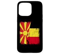 North Macedonia Belgium Half Flag Macedonian Belgian Jersey Case for iPhone 15 Pro Max