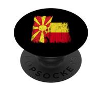 North Macedonia Belgium Half Flag Macedonian Belgian Jersey PopSockets Adhesive PopGrip