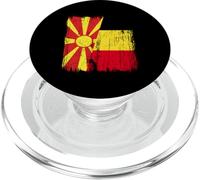 North Macedonia Belgium Half Flag Macedonian Belgian Jersey PopSockets PopGrip for MagSafe