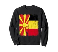 North Macedonia Belgium Half Flag Macedonian Belgian Jersey Sweatshirt