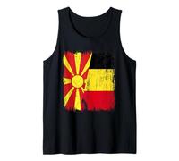 North Macedonia Belgium Half Flag Macedonian Belgian Jersey Tank Top