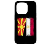 North Macedonia Egypt Half Flag Macedonian Egyptian Heritage Case for iPhone 15 Pro