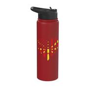 North Macedonia Heart USA America Macedonian Flag Stainless Steel Insulated Water Bottle