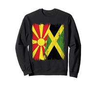 North Macedonia Jamaica Half Flag North Macedonian Jamaican Sweatshirt