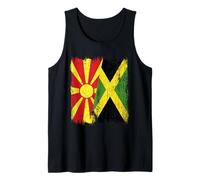 North Macedonia Jamaica Half Flag North Macedonian Jamaican Tank Top