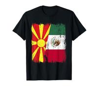 North Macedonia Mexico Half Flag Macedonian Mexican Heritage T-Shirt
