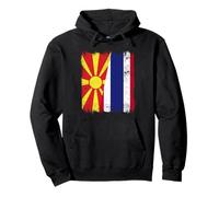 North Macedonia Thailand Half Flag Macedonian Thai Roots Pullover Hoodie