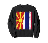 North Macedonia Thailand Half Flag Macedonian Thai Roots Sweatshirt