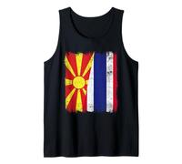North Macedonia Thailand Half Flag Macedonian Thai Roots Tank Top